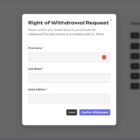 EU right of withdrawal request form with double opt-in for WooCommerce
