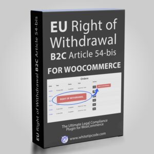 WooCommerce Right of Withdrawal plugin box showing the red return button in the customer orders table